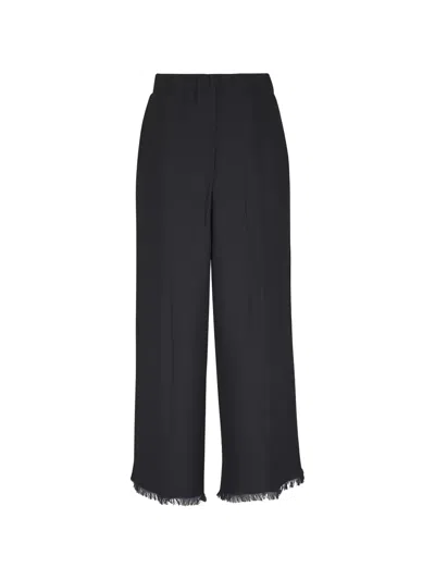 Antonelli Fringed Hem Trousers In Black