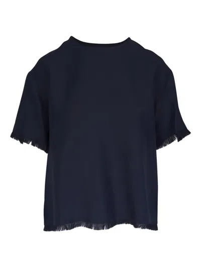 Antonelli Fringed T-shirt In Blue