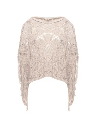 Antonelli Fringe-detail Crochet-knit Sweater In Multi
