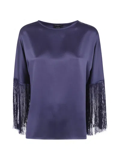 Antonelli Fringe-trim Top In Blue
