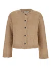 Antonelli Round-neck Long-sleeve Knitted Sweater In Neutral