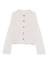 Antonelli Fuzzy Cropped Cardigan With Ribbed Details In Multi