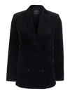 Antonelli Galbusera Velvet Double-breasted Blazer In Black