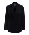 Antonelli Galbusera Velvet Double-breasted Blazer In Yellow