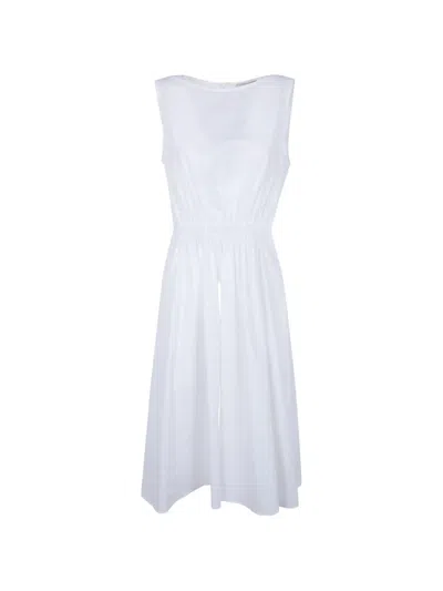 Antonelli Gathered-detail Midi Dress In White