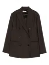Antonelli Genziana Double-breasted Jacket In Brown