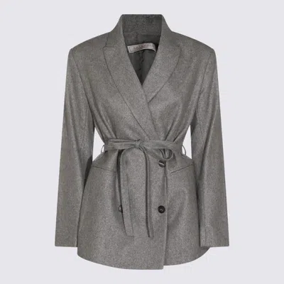 Antonelli Belted Double-breasted Jacket In Gray