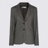 Antonelli Herringbone-button Jacket In Gray