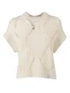 Antonelli Crew Neck Short-sleeved Sweater In Red