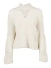 Antonelli Openwork Sweater In Neutral