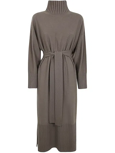 Antonelli Giunone Turtle Neck Dress In Grey