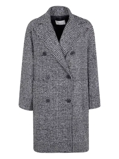 Antonelli Glen-plaid Double-breasted Coat In Gray