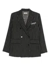Antonelli Glicine Pinstripe Double-breasted Blazer In Black