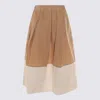 Antonelli Brown And Cream Cotton Skirt In Multicolor