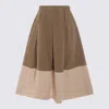 Antonelli Beige And White Cotton Skirt In Multicolor