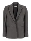 Antonelli Herringbone-pattern Single-breasted Blazer In Gray