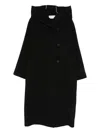Antonelli Gravina Hooded Button-up Coat In Black