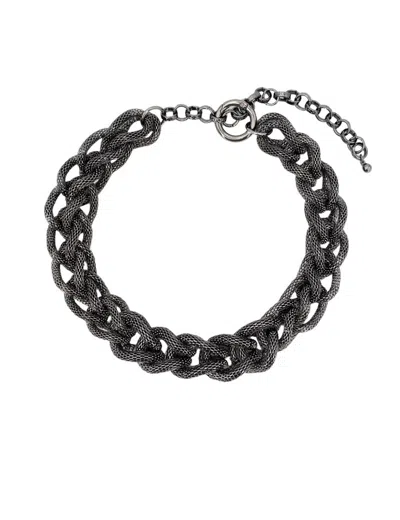 Antonelli Gray Chain Effect Necklace In Grey