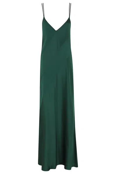 Antonelli Green Luna Deep V-neck Acetate-blend Long Dress