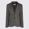 Antonelli Herringbone-button Jacket In Gray