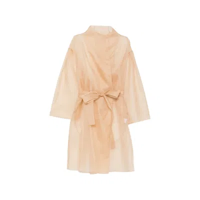 Antonelli Gustav Sheer Belted Jacket In Orange
