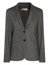 Antonelli Herringbone-button Jacket In Gray