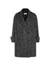 Antonelli Herringbone Double-breasted Coat In Brown