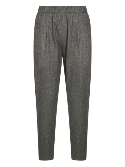 Antonelli Herringbone-pattern Trousers In Gray