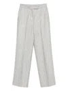 Antonelli Herringbone Tailored Trousers In Gray