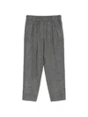Antonelli Herringbone-pattern Elasticated-waistband Trousers In Gray