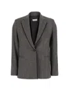 Antonelli Herringbone-pattern Single-breasted Blazer In Gray