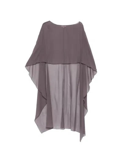 Antonelli Herve Boat-neck Cape In Purple