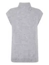 Antonelli High-neck Alpaca Top In Gray