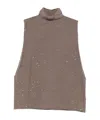 Antonelli Turtleneck Sequin-embellished Top In Brown
