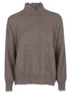 Antonelli High Neck Relaxed Fit Alpaca Sweater In Multi