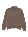 Antonelli Turtleneck Long-sleeved Sweater In Brown