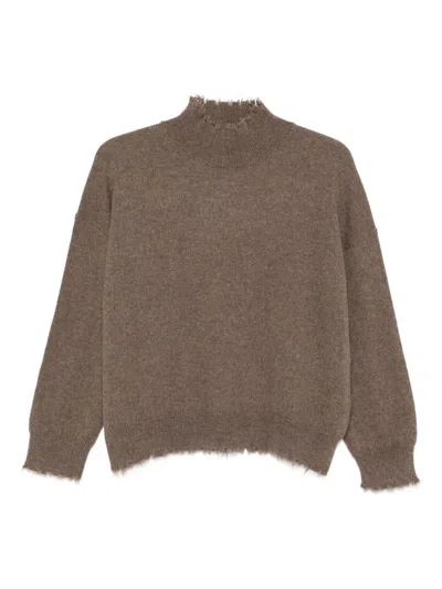 ANTONELLI HIGH-NECK SWEATER WITH FRINGED HEM ANTONELLI