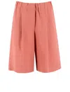 Antonelli High-waist Red Bermudas With Elastic Waistband