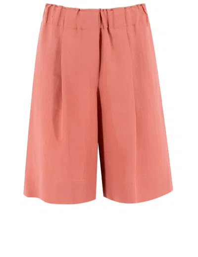 Antonelli High-waist Red Bermudas With Elastic Waistband