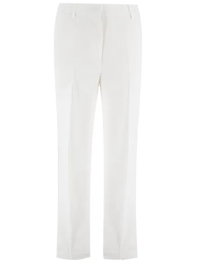 Antonelli High-waist White Trousers With Wide Silhouette