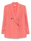 Antonelli Double-breasted Long Sleeve Suit Jacket In Pink