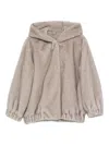 Antonelli Long-sleeved Hooded Fur Coat In Gray