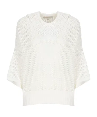 Antonelli Hooded Knitted Sweater In White