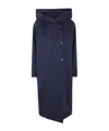 Antonelli Hooded Long-sleeve Coat In Blue