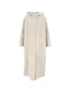 Antonelli Hooded Panelled Leather Coat In Neutral