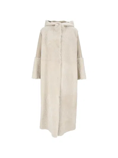 ANTONELLI HOODED PANELLED LEATHER COAT