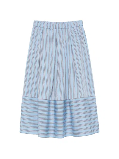 Antonelli Ibiza Striped Midi Skirt In Blue