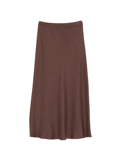 Antonelli Ilda A-line Midi Skirt In Brown