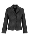 Antonelli Check-pattern Notched-lapels Jacket In Gray