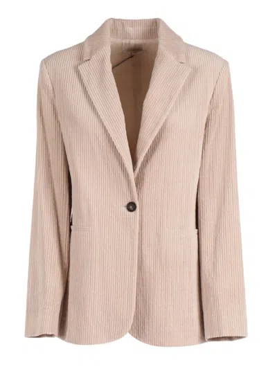 Antonelli Single-breasted Long-sleeved Suit Jacket In Neutral